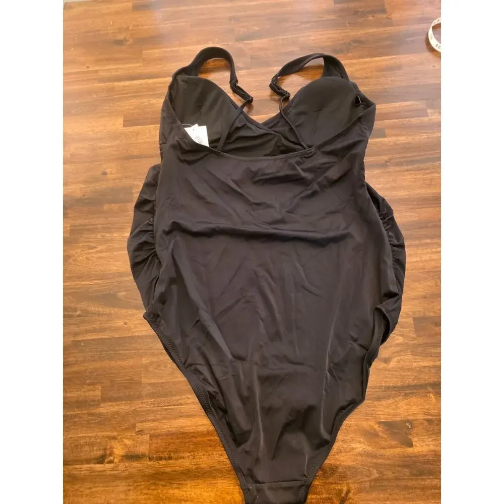 Amazon Essentials One-Piece Swimsuit Washed Black Size XL Classic Tank NWT - Picture 4 of 7